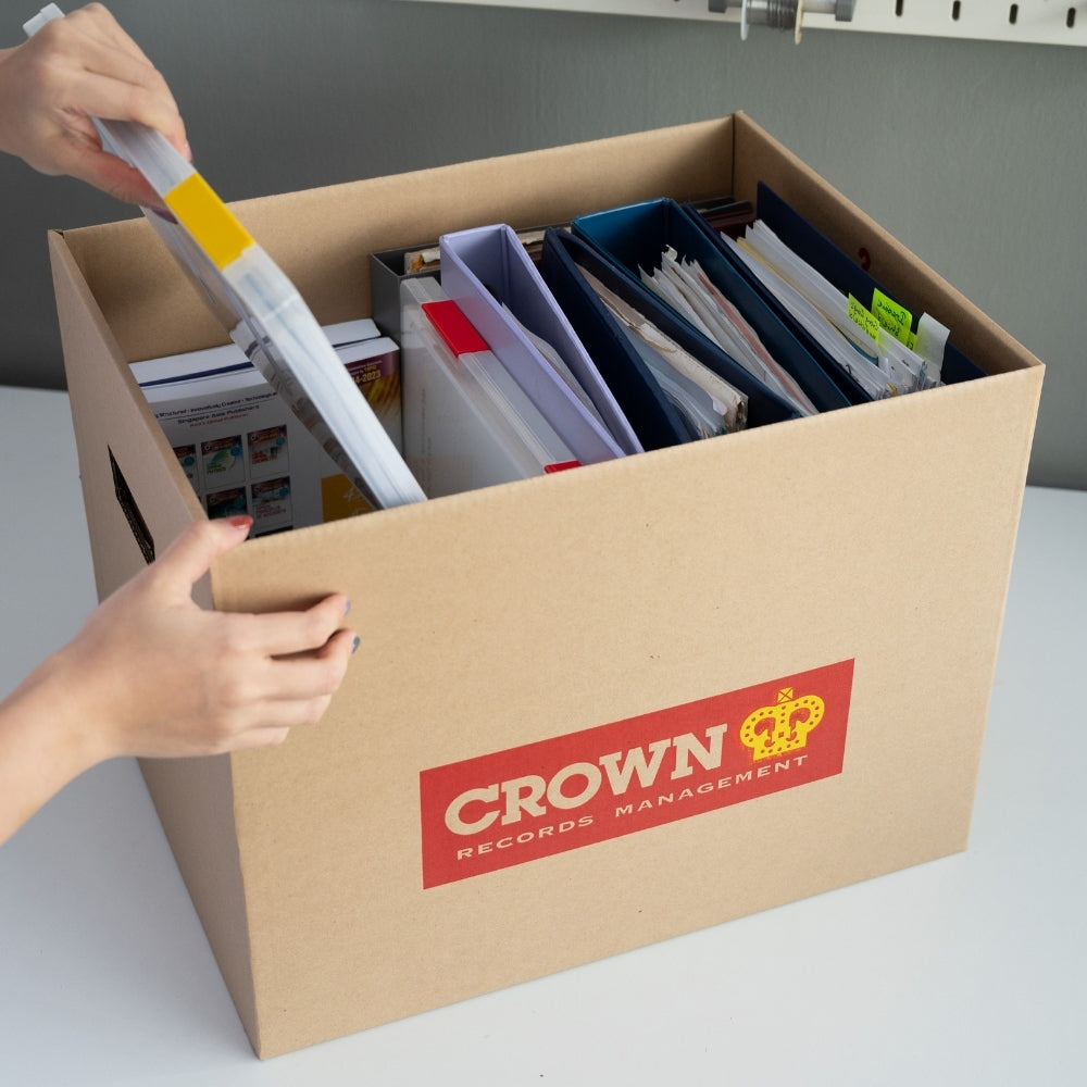 Document storage box with lid (Large) - Pack of 5