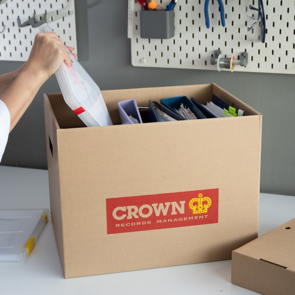 Document storage box with lid (Large) - Pack of 5